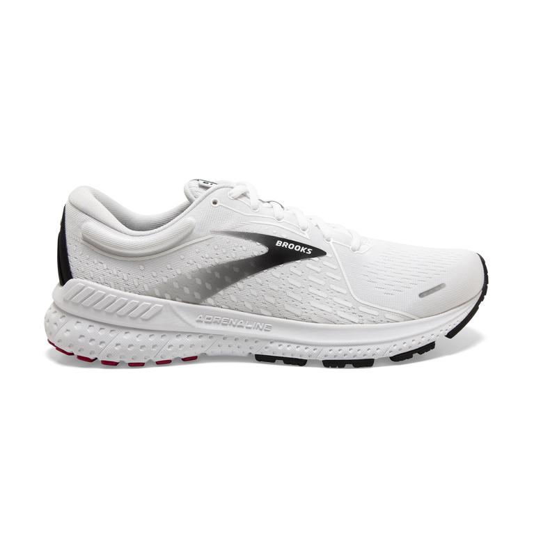 Brooks Adrenaline GTS 21 Men's Road Running Shoes - White/Black/Red (46502-WKDJ)